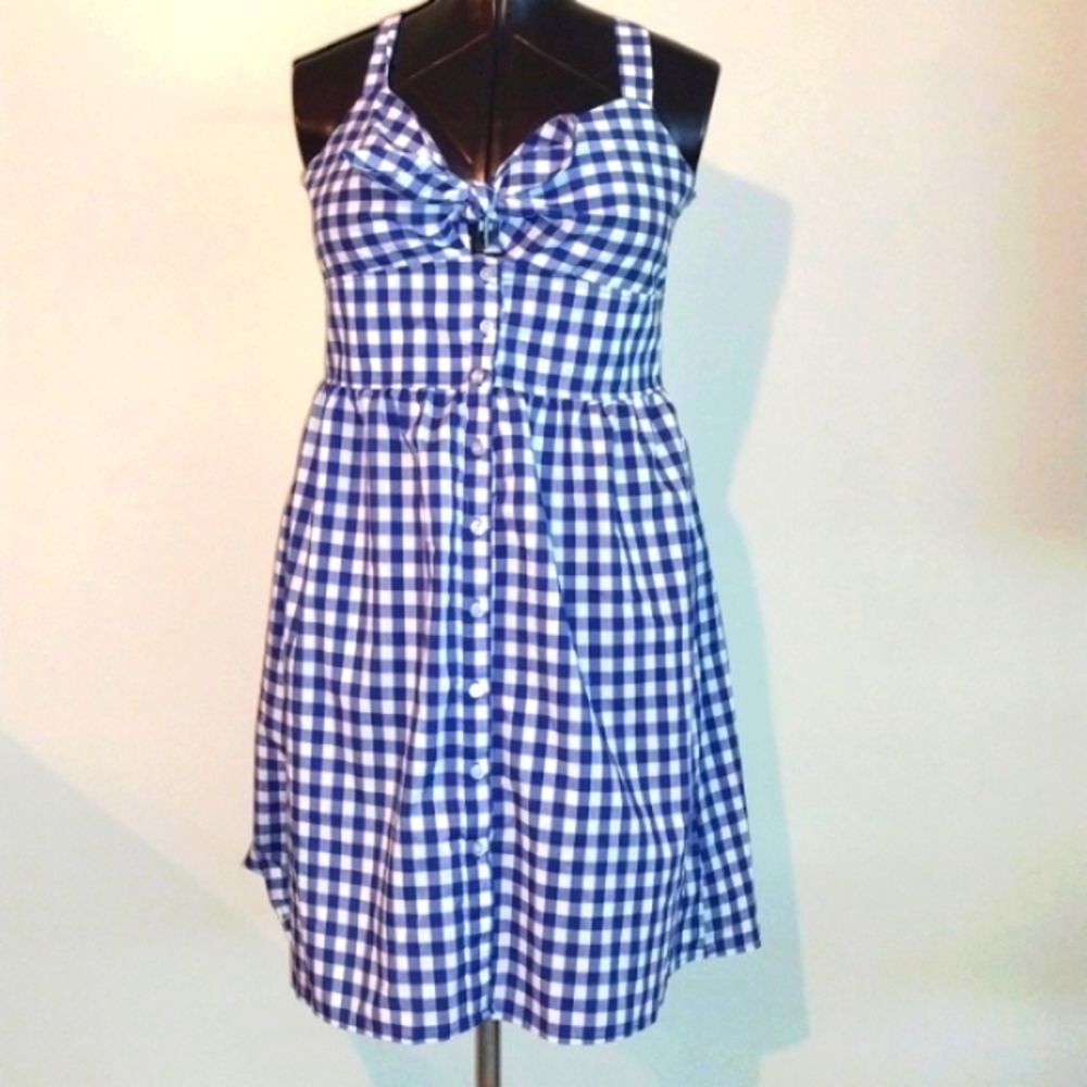 Blue and White Gingham Sun Dress